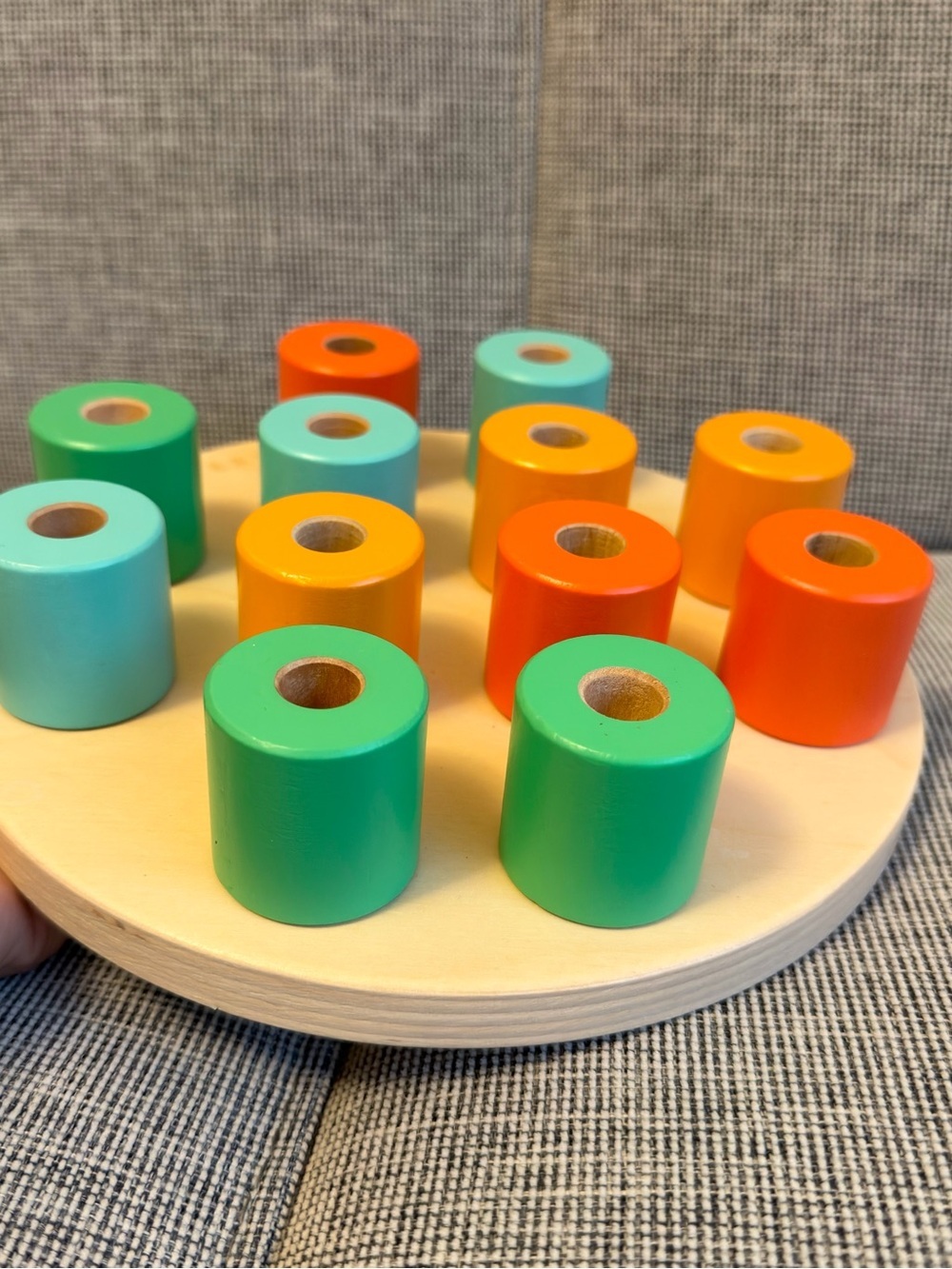 Lovevery Adventurer Kit Colorful Wooden Stacking Peg Toy Orange Green Blue Red